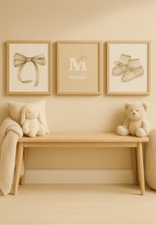 Personalised Neutral Nursery Print Set